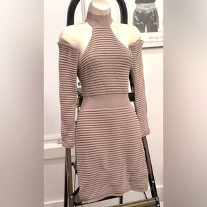 Maniere de voir knit high neck ribbed dress. NWT
